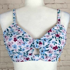 KONA Sol Spaghetti Strap Floral Print Bikini Top Size Small 4-6 NWT